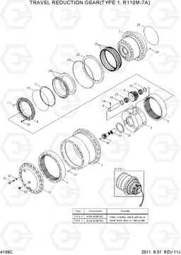 4139C TRAVEL REDUCTION GEAR(TYPE 1, R110M-7A) R110-7A, Hyundai