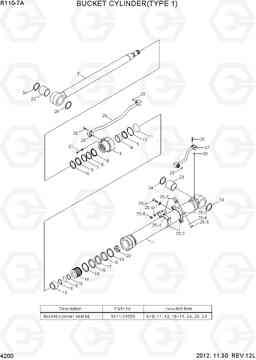 4200 BUCKET CYLINDER(TYPE 1) R110-7A, Hyundai