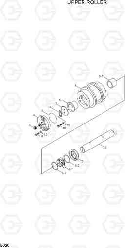 5030 UPPER ROLLER R110-7A, Hyundai