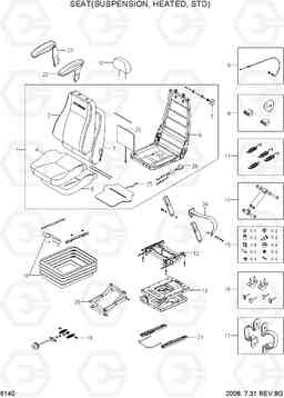 6140 SEAT(SUSPENSION, HEATED, STD) R110-7A, Hyundai