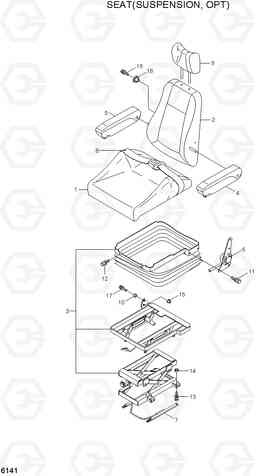 6141 SEAT(SUSPENSION, OPT) R110-7A, Hyundai