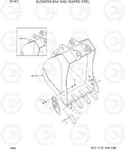7400 BUCKET(0.45M3 SAE HEAPED, STD) R110-7A, Hyundai