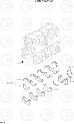 9070 MAIN BEARING R110-7A, Hyundai