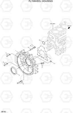 9110 FLYWHEEL HOUSING R110-7A, Hyundai