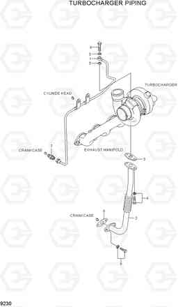 9230 TURBOCHARGER PIPING R110-7A, Hyundai