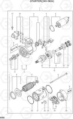 9350 STARTER(24V-5KW) R110-7A, Hyundai