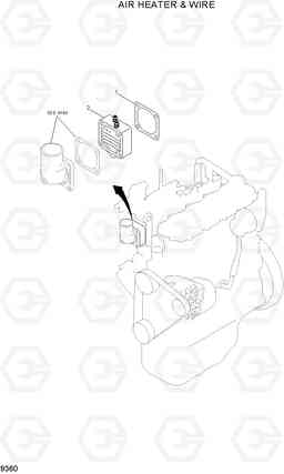9360 AIR HEATER & WIRE R110-7A, Hyundai