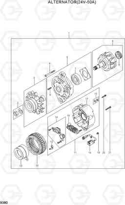 9380 ALTERNATOR(24V-50A) R110-7A, Hyundai