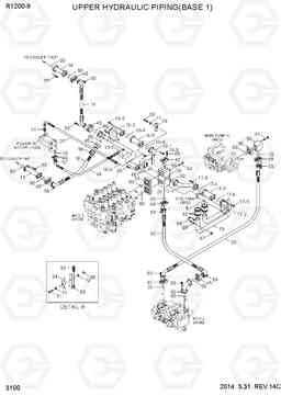 3100 UPPER HYDRAULIC PIPING(BASE 1) R1200-9, Hyundai