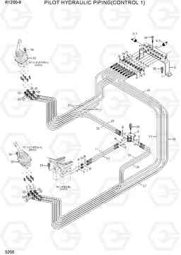 3200 PILOT HYDRAULIC PIPING(CONTROL 1) R1200-9, Hyundai