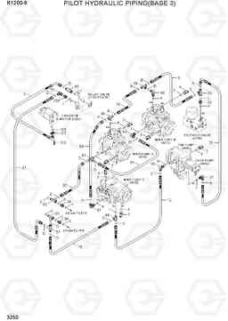 3250 PILOT HYDRAULIC PIPING(BASE 3) R1200-9, Hyundai