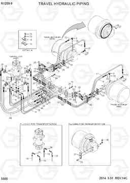 3300 TRAVEL HYDRAULIC PIPING R1200-9, Hyundai