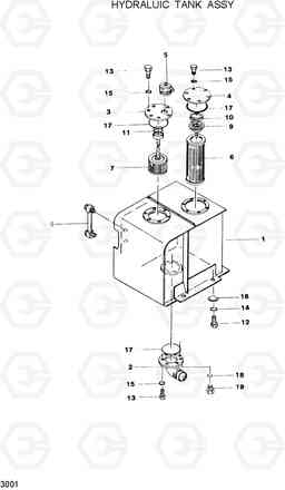 3001 HYDRAULIC TANK ASSY R120W, Hyundai