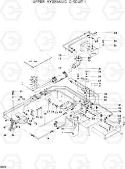 3002 UPPER HYDRAULIC CIRCUIT 1 R120W, Hyundai