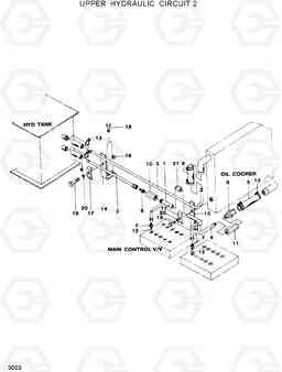 3003 UPPER HYDRAULIC CIRCUIT 2 R120W, Hyundai