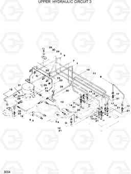 3004 UPPER HYDRAULIC CIRCUIT 3 R120W, Hyundai