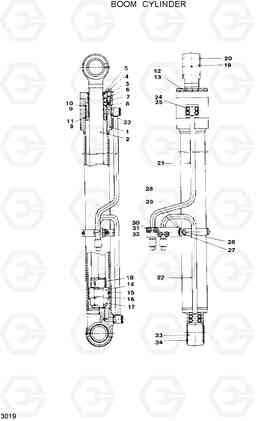 3019 BOOM CYLINDER R120W, Hyundai