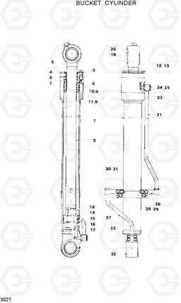 3021 BUCKET CYLINDER R120W, Hyundai