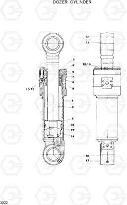 3022 DOZER CYLINDER R120W, Hyundai