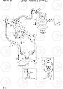 3120 UPPER HYD PIPING (TRAVEL) R125LCR-9A, Hyundai