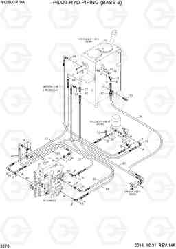 3270 PILOT HYD PIPING (BASE 3) R125LCR-9A, Hyundai