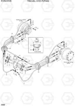 3300 TRAVEL HYD PIPING R125LCR-9A, Hyundai