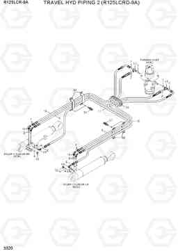 3320 TRAVEL HYD PIPING 2 (R125LCRD-9A) R125LCR-9A, Hyundai