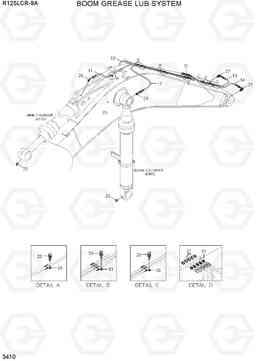 3410 BOOM GREASE LUB SYSTEM R125LCR-9A, Hyundai