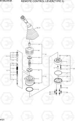 4121 REMOTE CONTROL LEVER (TYPE 3) R125LCR-9A, Hyundai