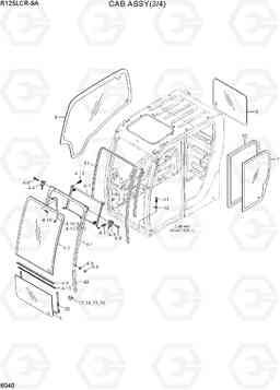 6040 CAB ASSY (3/4) R125LCR-9A, Hyundai