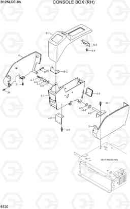 6130 CONSOLE BOX (RH) R125LCR-9A, Hyundai