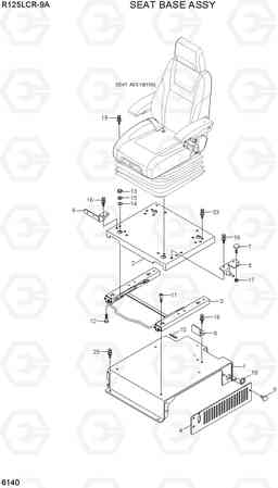 6140 SEAT BASE ASSY R125LCR-9A, Hyundai