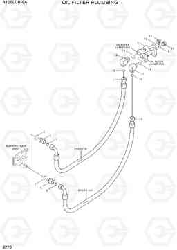 9270 OIL FILTER PLUMBING R125LCR-9A, Hyundai