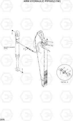 2075 ARM HYDRAULIC PIPING(2.5M) R130LC, Hyundai