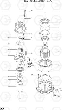 2101 SWING REDUCTION GEAR R130LC, Hyundai