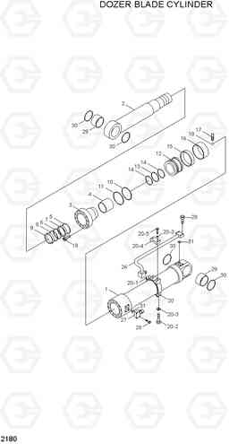 2180 DOZER BLADE CYLINDER R130LC, Hyundai