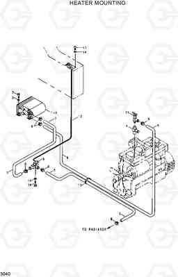 3040 HEATER MOUNTING R130LC, Hyundai