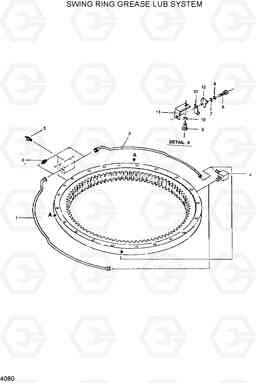 4080 SWING RING GREASE LUB SYSTEM R130LC, Hyundai