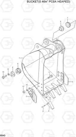 6043 BUCKET(0.46㎥ PCSA HEAPED) R130LC, Hyundai