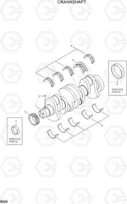8030 CRANKSHAFT R130LC, Hyundai