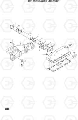 8220 TURBOCHARGER LOCATION R130LC, Hyundai