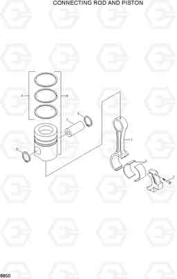 8850 CONECTING ROD AND PISTON R130LC, Hyundai