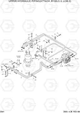 2041 UPPER HYD PIPING(ATTACH, R130LC-3,LCM-3) R130LC-3, Hyundai