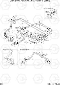 2042 UPPER HYD PIPING(TRAVEL, R130LC-3,LCM-3) R130LC-3, Hyundai