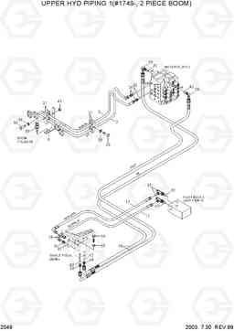2049 UPPER HYD PIPING 1(#1749-, 2 PIECE BOOM) R130LC-3, Hyundai