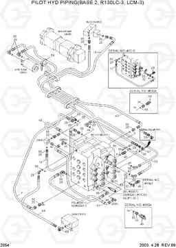 2054 PILOT HYD PIPING(BASE 2, R130LC-3,LCM-3) R130LC-3, Hyundai