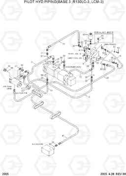 2055 PILOT HYD PIPING(BASE 3, R130LC-3,LCM-3) R130LC-3, Hyundai