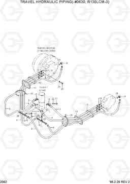 2062 TRAVEL HYD PIPING(-#0630, R130LCM-3) R130LC-3, Hyundai