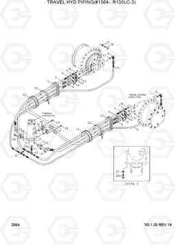 2064 TRAVEL HYD PIPING(#1564-, R130LC-3) R130LC-3, Hyundai