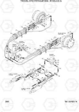 2065 TRAVEL HYD PIPING(#1564-, R130LCD-3) R130LC-3, Hyundai